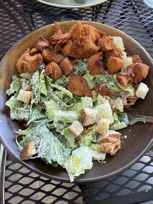 Caesar Salad with Seitan Bites  at Vegan Street in Calgary