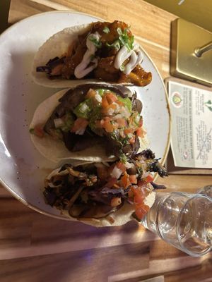 Taco trio  at Vegan Street in Calgary