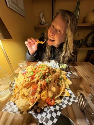 Deluxe nachos - very happy  at Vegan Street in Calgary