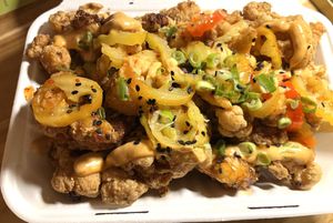 Sweet chili cauliflower   at Vegan Street in Calgary