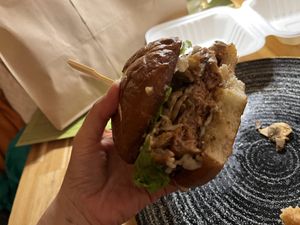 Truffle mushroom burger 🍔 to live for 😋  at Vegan Street in Calgary