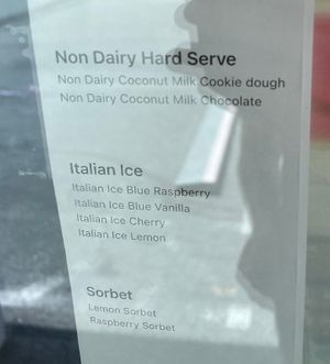 Coconut based hard ice cream, sorbet & Italian ice.  at Sundae Drive in Brookline