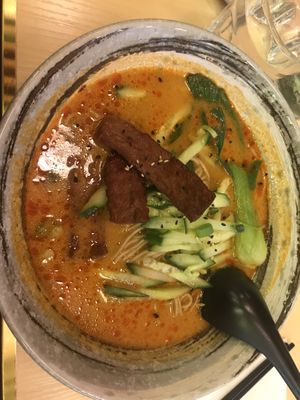 tan tan ramen with vegan bacon  at Maki & Ramen - St James Quarter in Edinburgh