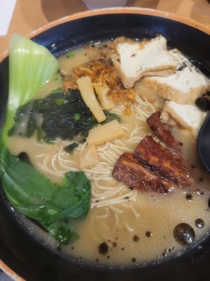 black garlic ramen with extra fried tofu at Maki & Ramen - St James Quarter in Edinburgh