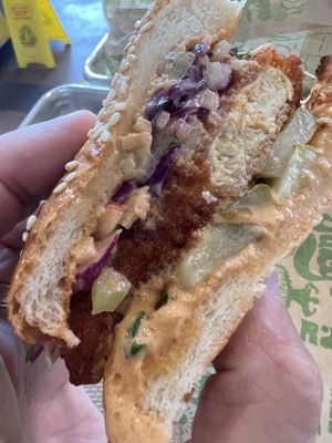 Impossible chicken sando   at Super Duper Burgers in Novato