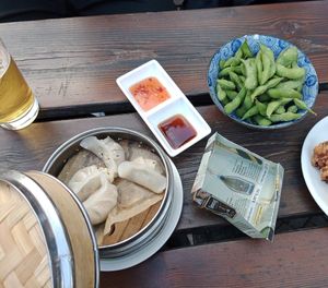 Edamame and vegan dimsum 😋😋😋 at The Flying Monkey in Berlin