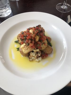 Cauliflower and potatoes with capers  at 1 Lombard Street in London