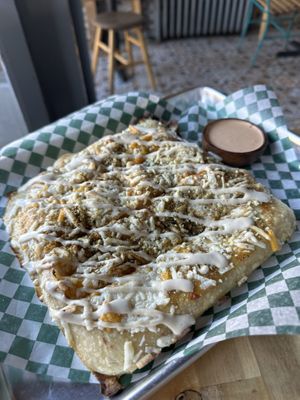 Cheesy garlic and za’atar   at Levant in Toronto