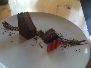 Triple chocolate cake at simpleRaw - Oehlenschlaegersgade in Copenhagen