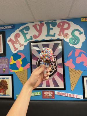 Small scoop at Meyer's Ice Cream Parlor in Surfside Beach