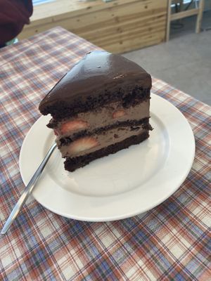 Strawberry Chocolate Cake. Not to sweet and a bit more expensive because of the strawberries.  at Free-D.E Bakery in Daegu