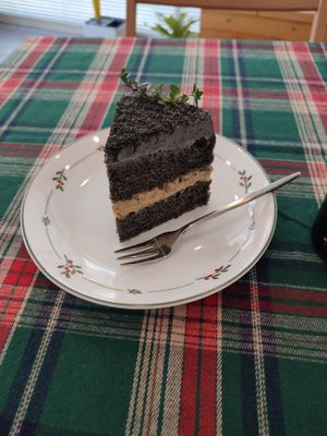 Black sesame cake~ #Veganuary at Free-D.E Bakery in Daegu