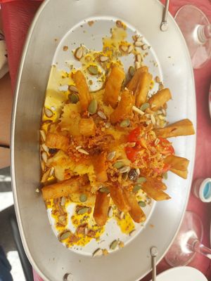 Heura with potato cream at Casa Tino in Cadiz