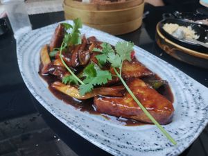 Sweet miso stir-fry with mushrooms. Very nice. at Manon Gastro Bar & Bistro in Valletta