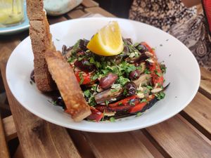Eggplant dish at MOYA brunch in Sevilla
