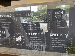 Menu at Cafe Gudcha in Guam