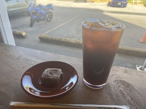 Vegan banana bread and redeye  at Cafe Gudcha in Guam