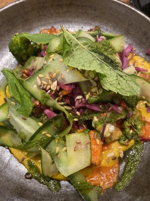 Street style vegan stack at Servd in Westport