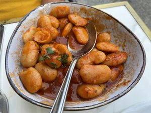 White beans in tomato sauce   at Ikrams in Konstanz