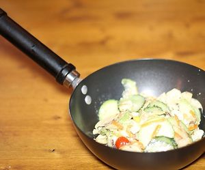 "matchkandana" salad with                                                                        thin slices of fresh seasonal vegetables with citrus vinegraitte at  Mandalaki Coffee Tavern - Μανταλάκι Καφέ Μεζεδοπωλείο in Kozani