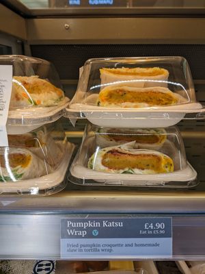 Pumpkin katsu wrap at Kineya Mugimaru in North London