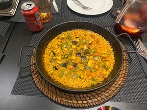 Vegetable paella  at Avinyo10 in Barcelona