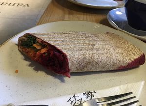 Vegan wrap  at Kaffihusid in Torshavn