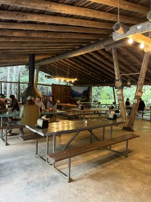 seating   at Sunflower Cafe in West Glacier