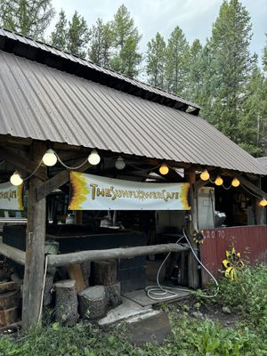 outside   at Sunflower Cafe in West Glacier