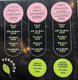 Menu April 2025 page 3/3 at La Ambivalencia Taquería in Guadalajara
