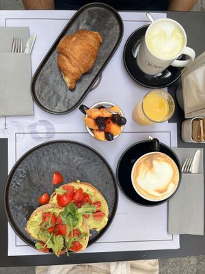 Vegan combo + matcha lattee  at Trecaffè in Rome
