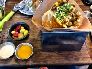 Pulled oyster mushrooms  at Nish Nush in Dueren