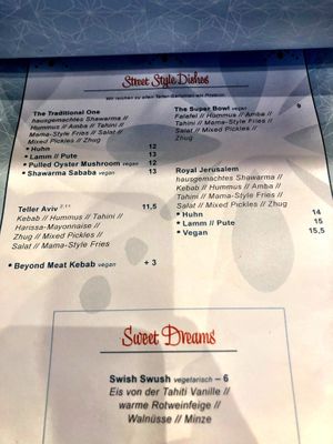 Menu  at Nish Nush in Dueren