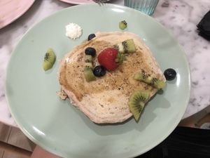 Vegan pancakes  at Caramello Salato Café in Malaga