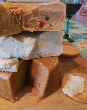 Vegan cheese variety at The Vegan Cheese Lady Cafe in Lafayette