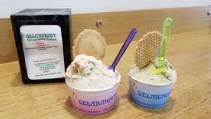 Pistachio, hazelnut, and almond vegan gelatos at Gelarmony - Marcantonio Colonna in Rome