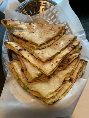 Potato stuffed bread   at Dawett Fine Indian Cuisine in Kelowna