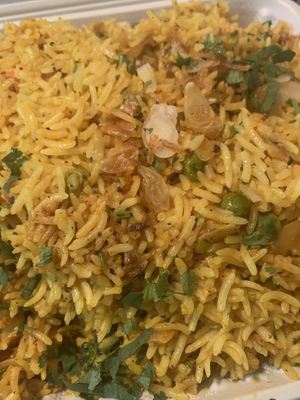 Rice with veggies   at Dawett Fine Indian Cuisine in Kelowna