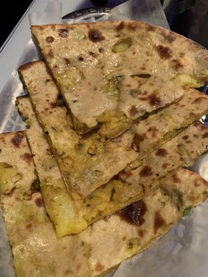 Potato breadd  at Dawett Fine Indian Cuisine in Kelowna