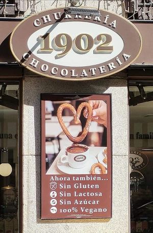 Bar outside at Chocolateria 1902 in Madrid