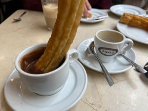 Porras con Chocolate at Chocolateria 1902 in Madrid