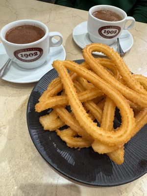 Gluten-free churros at Chocolateria 1902 in Madrid
