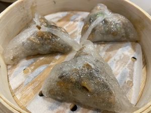 Steamed Truffle dumplings  at Veggie Kingdom 緻素坊 in Kowloon