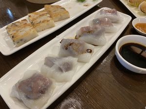 BBQ pork/ charsiew rice rolls  at Veggie Kingdom 緻素坊 in Kowloon
