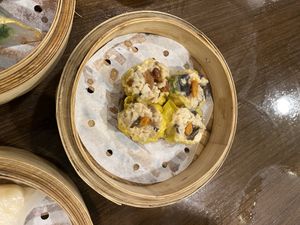 Vegan mushrooms siu mai  at Veggie Kingdom 緻素坊 in Kowloon