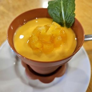 Delicious mango pudding at Veggie Kingdom 緻素坊 in Kowloon