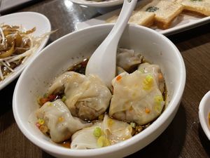 Veggie Dumplings in Spicy Saucee  at Veggie Kingdom 緻素坊 in Kowloon