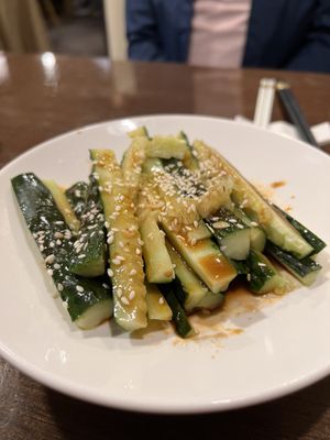 Smashed cucumbers  at Veggie Kingdom 緻素坊 in Kowloon