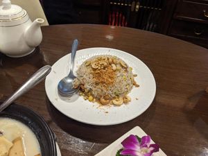 Elms, cashew & dried fruit fried rice at Veggie Kingdom 緻素坊 in Kowloon