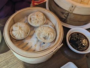 Steamed buns with shark fins in soup at Veggie Kingdom 緻素坊 in Kowloon